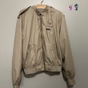 Members Only Beige Bomber Jacket Size 44